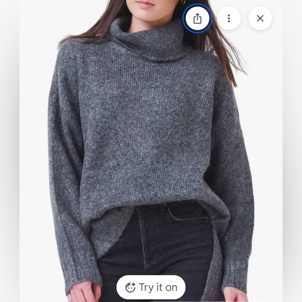 Z Supply Charcoal Cowl Neck Sweater